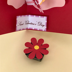 [送料無し] ポップアップカード「お花の小さなプレゼント」バレンタインにも！ 4枚目の画像
