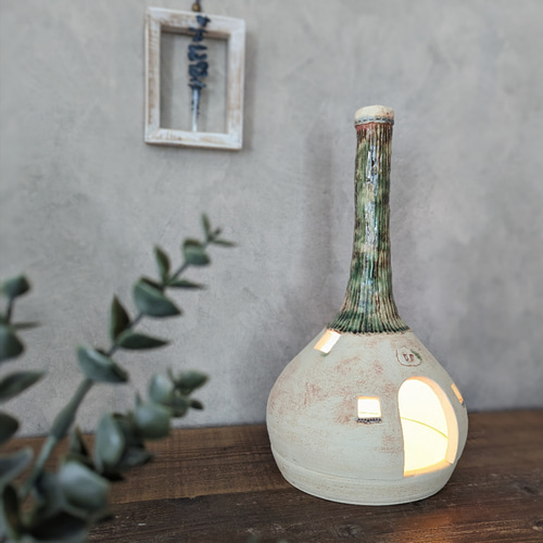 No．6】陶器のオブジェ・照明 スタンドライト・テーブルランプ