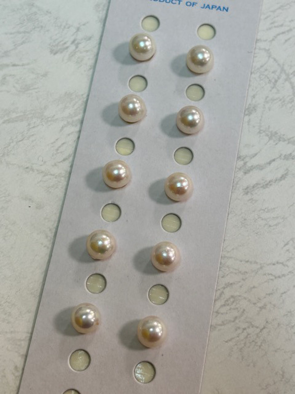 【難アリ】アコヤ真珠6.5mm珠 片穴 おまかせペア（2珠） 1枚目の画像