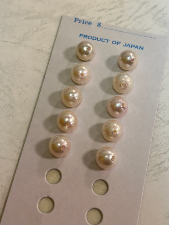 【難アリ】アコヤ真珠6.5mm珠 片穴 おまかせペア（2珠） 2枚目の画像