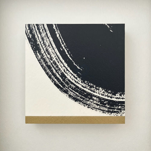 和モダン」額装ミニアートパネル【No.005】墨×アンティークゴールド