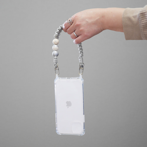 くすみカラーハンドストラップ【選べるパーツとカラー】パラ