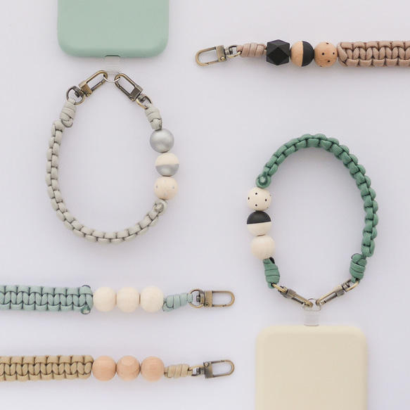 【オーダー用】ハンドストラップ　パラコード　スマホストラップ　くすみカラー くすみカラーハンドストラップ【選べるパーツとカラー】パラコード素材