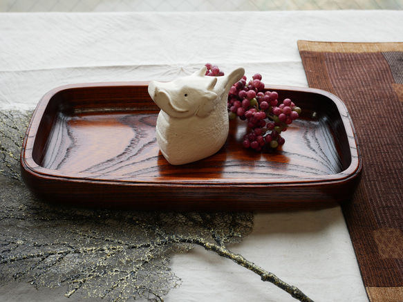 香川漆器】多用途トレー＊国産ケヤキ漆塗り その他雑貨 JAPAN YAМATОMI