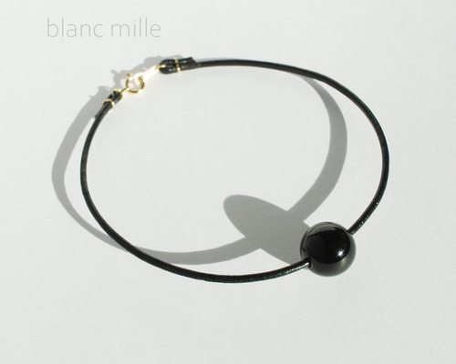 モリオン　18mm ブレスレット AAAランク】モリオン(黒水晶)ブレスレット【18mm玉】MOBMO-107