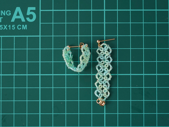 ❖︎春天新色❖︎loop《薄荷綠漸層》耳環/耳環 第6張的照片