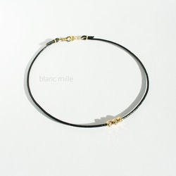 K18 ０．０２紐ブレスレット No.bl-c33○*K18ビーズ革紐ブレスレット○*18金 シンプル 18k