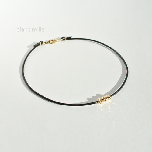 18金カット入りビーズ約4mm 4個セット k18素材 18kアクセサリー