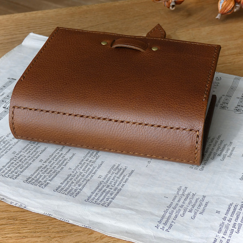 トラベラーズノートカバー／パスポートサイズ／ブラウン／革 手帳