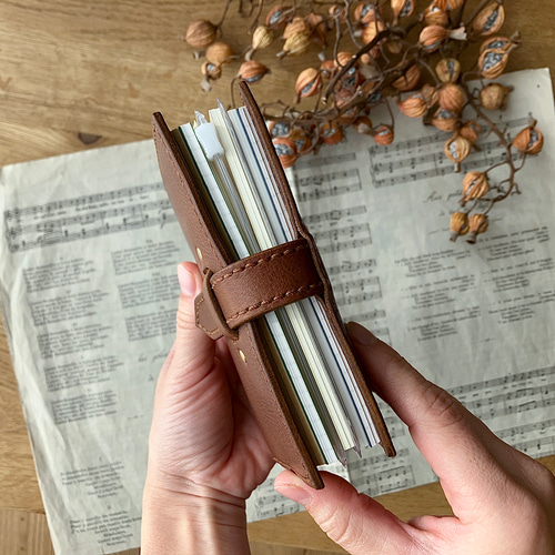 トラベラーズノートカバー／パスポートサイズ／ブラウン／革 手帳