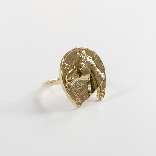 ホースシュー 馬蹄 ペン立て ガラス×木製台座 幸運モチーフ