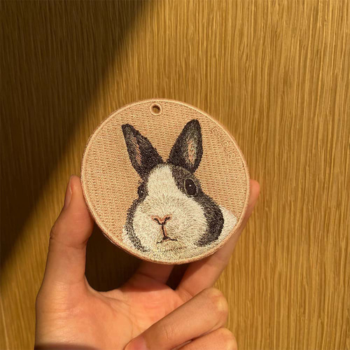 ちいかわ 刺繍トートバッグ うさぎハート イエロー (刺繍