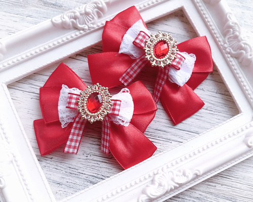 赤色クリスタル装飾ヘアクリップ 000000003764_4EevJn0.jpg