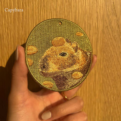 カピバラ みかん オレンジ 温泉 capybara ネズミ プレゼント ギフト キーチェーン キーホルダー or-121 5枚目の画像