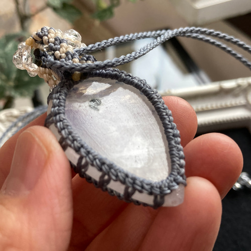 I様専用 3種類の宝石質天然石のマクラメネックレス