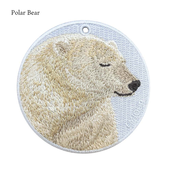 白熊 シロクマ 白くま 刺繍キーホルダー 両面刺繍 プレゼント ギフト キーチェーン ホッキョクグマ or-118 8枚目の画像