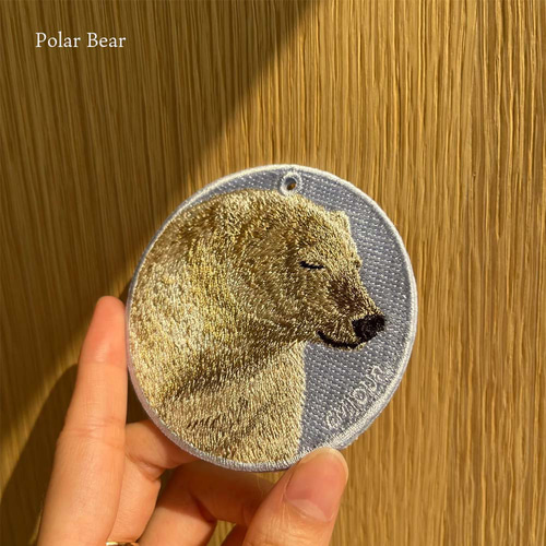 白熊 シロクマ 白くま 刺繍キーホルダー 両面刺繍 プレゼント