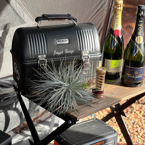 STANLEY ランチボックス用MAYAレザーハンドルカバー&フックカバーセット スタンレーランチBOX レザーカバーセット ブラック | ruggeddesign