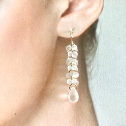 Snow White Cascade Earrings 碎磨毛玻璃耳環系列 第3張的照片