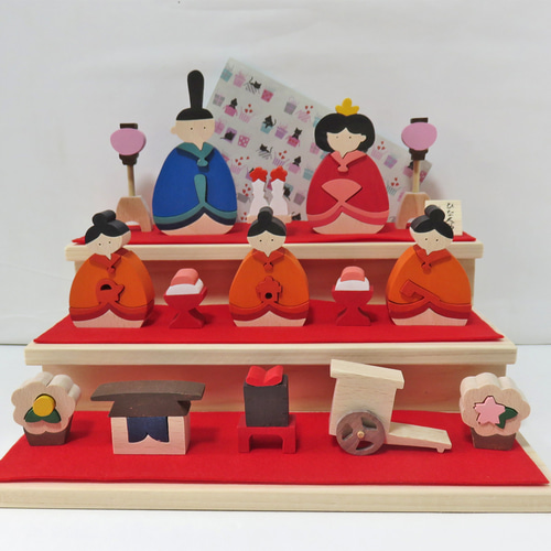 C4 高級桐三段台と屏風のみ巾90㎝位雛三段飾り雛人形台