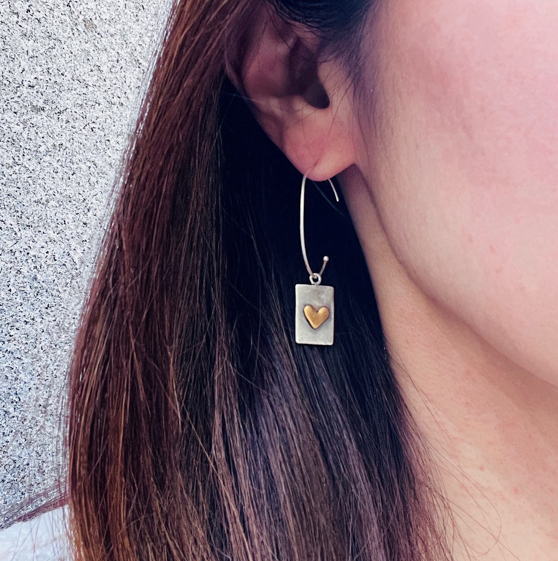 ハートプレイカードピアス/イヤリング  シルバ−925