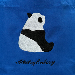 【特別セール限定】【送料無料】背中向きパンダ刺繍のキャンバスミニトートバッグ 2枚目の画像