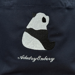 [僅限特價] [免運費] 背面熊貓刺繡帆布迷你手提包 第6張的照片
