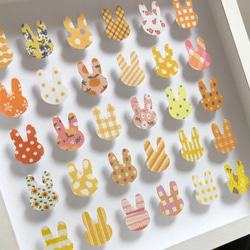 ウォールアート mini 壁飾り うさぎ（イエロー） 2枚目の画像