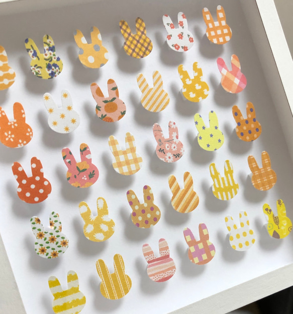 ウォールアート mini 壁飾り うさぎ（イエロー） 2枚目の画像