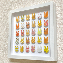 ウォールアート mini 壁飾り うさぎ（イエロー） 3枚目の画像