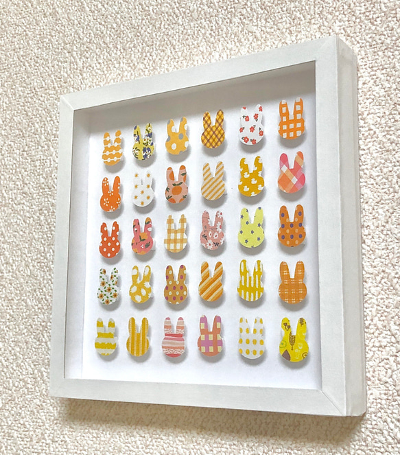 ウォールアート mini 壁飾り うさぎ（イエロー） 3枚目の画像