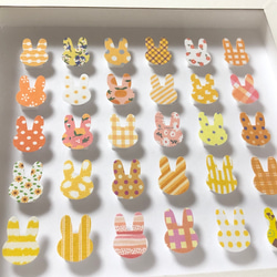 ウォールアート mini 壁飾り うさぎ（イエロー） 4枚目の画像