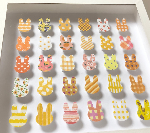ウォールアート mini 壁飾り うさぎ（イエロー） 4枚目の画像