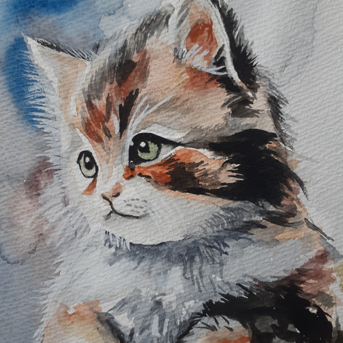 【希少】 絵画 子猫 水彩画 子猫 | yanagi