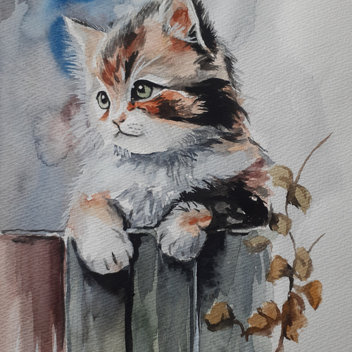 【5％OFF】 水彩画 可愛い子猫 絵画 makochin 通販｜Creema(クリーマ) 17139645 絵画