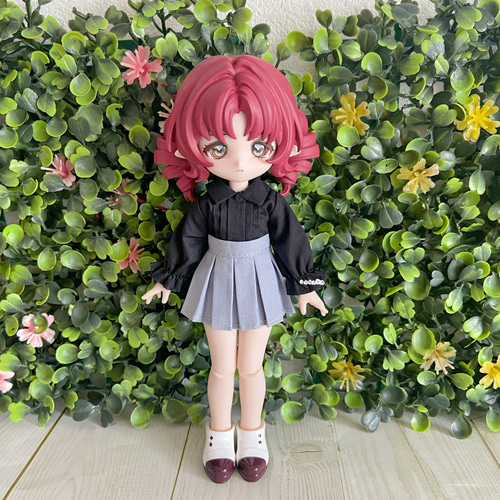JANAYA オビツ11服 ボニーバニー服 フリルシャツ ブラウス 黒色 翌日