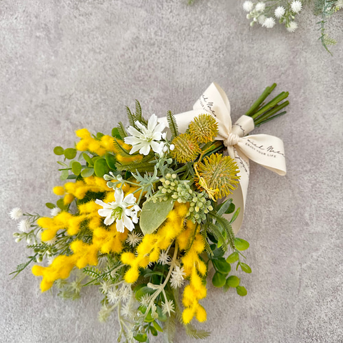 春のナチュラルスワッグ　ミモザ 春のナチュラルスワッグミモザ