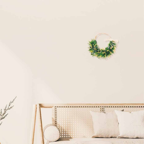 春色パールアカシアミモザのナチュラルリース 北欧インテリアにも