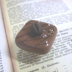 帯留め/帯留　チョコレート/チョコ/ショコラ　コーヒー豆 2枚目の画像