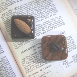 帯留め/帯留　チョコレート/チョコ/ショコラ　コーヒー豆 5枚目の画像