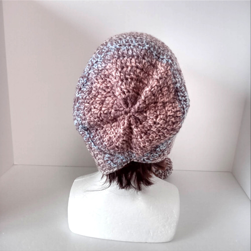 21大人のボンネット ニット帽 ピンク系ミックス ニット帽・ビーニー