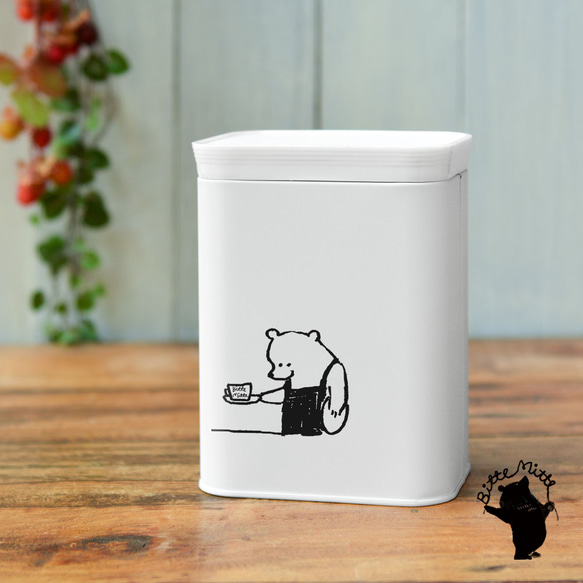 コーヒー豆 キャニスター缶 クマ 1枚目の画像