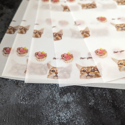 トレーシングデザインペーパー 5枚 トラ猫と苺チョコタルト forYou 3枚目の画像