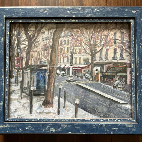油絵原画『冬のParis』一点物フランス作品超希少❣️