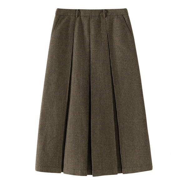 ウール混紡千鳥格子スカート　プリーツスカート　ウールスカート　S-XL#480 16枚目の画像