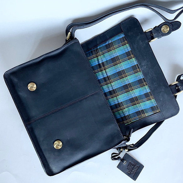 英倫設計牛皮包手提包挎包牛津藍 S 第5張的照片