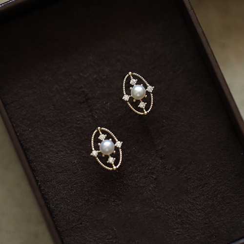 Pearl &Zirconia Pure Titan Pierce ピアス（スタッド・一粒） emimyu 