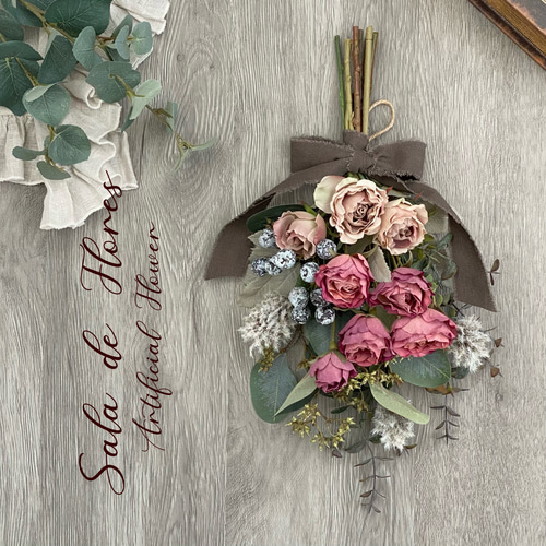 Sale】上品♪ローズのシックなアンティーク風スワッグ＊＊＊アーティ  