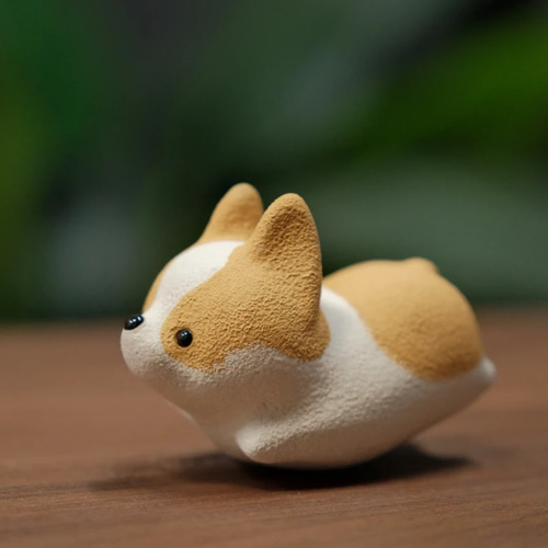 本物みたいなウエルツシュコーギー　飾りもの 犬の置物 ウエルシュ コーギー犬 リアルな犬の置物 お座り 子