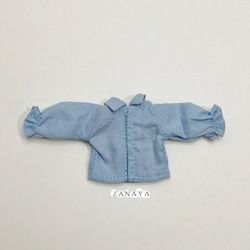 JANAYA オビツ11 ob11服　水色フリルシャツとスカート　2点セット　翌日発送 3枚目の画像